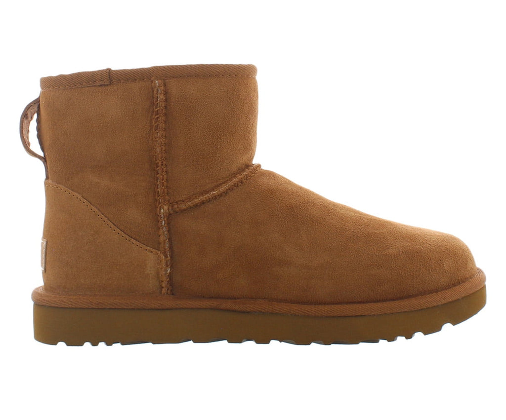 Ugg Women's Classic Mini II Leather Chestnut Ankle-High Suede Boot - 7M