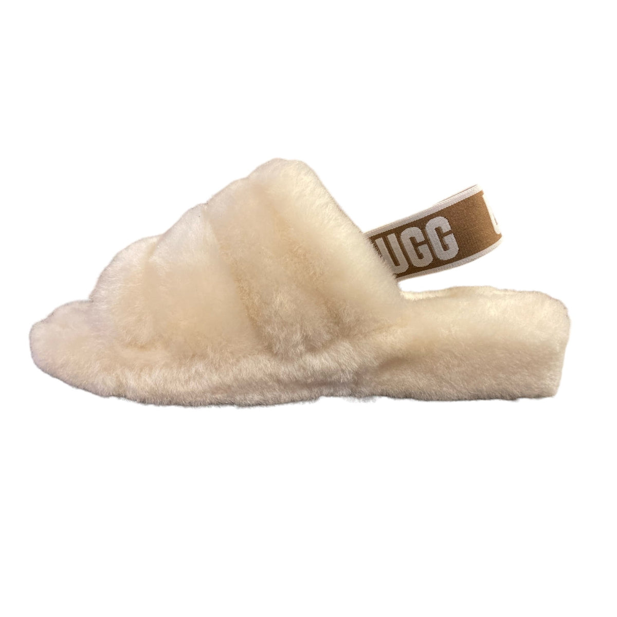 UGG Women's Fluff Yeah Slides Sheepskin Insole & Upper Slippers, 1095119 (Natural, 9)