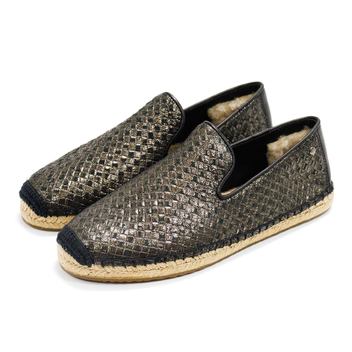 Womens Ugg Sandrinne Metallic Basket Black 1010196-BLK