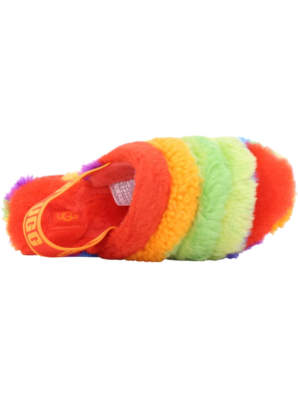 UGG Womens Red Logo Slingback Cushioned Fluff Open Toe Platform Slip On Slippers 6
