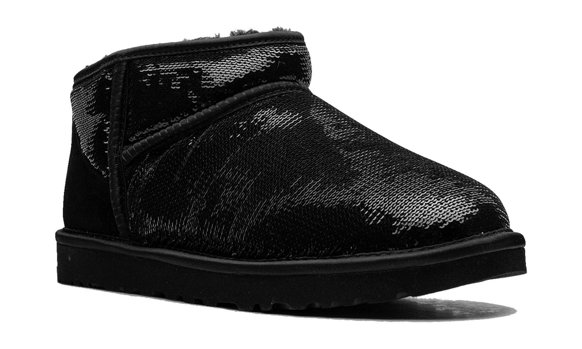 UGG WOMENS Classic Ultra Mini Boot Womens "Mirror Ball Black" 1151616 BLK 1151616 BLK from Stadium Goods
