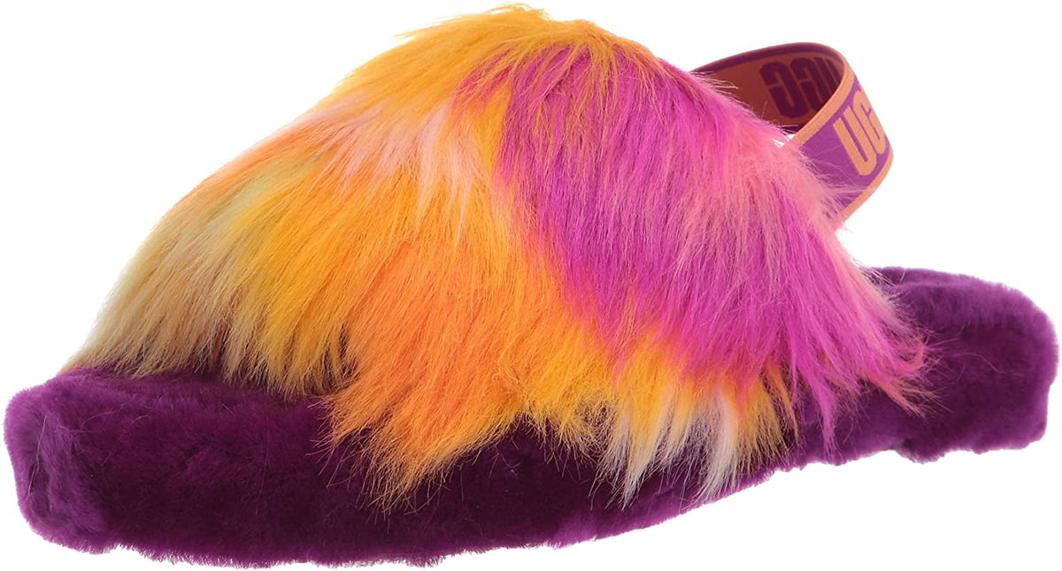 UGG Unisex-Child K Fluff Yeah Slide Tie Dye Slipper Big Kid 8-12 Years 5 Big Kid Berrylicious