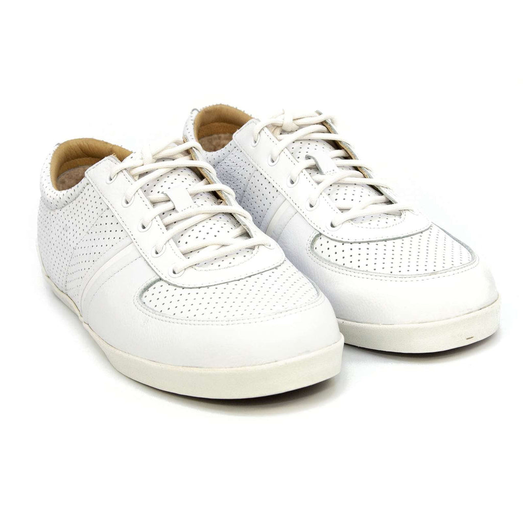 Ugg Men's Brook-Lin Perforated Leather Sneaker, White,9.5 M US