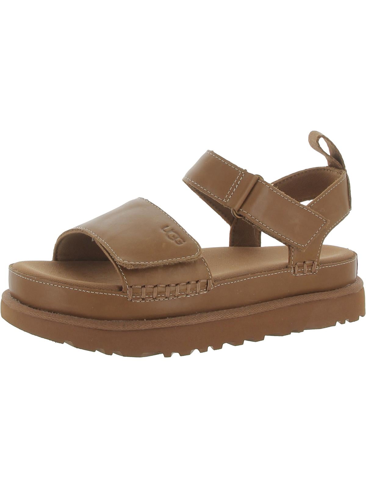 Ugg Womens Goldenstar Leather Adjustable Flatform Sandals