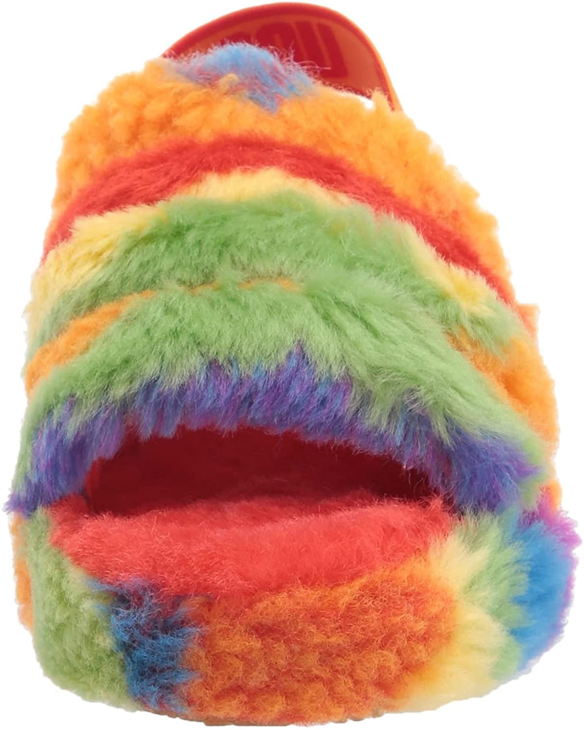 UGG Unisex-Child T Fluff Yeah Slide Cali Collage Slipper Big Kid 8-12 Years 5 Big Kid Rainbow Stripes