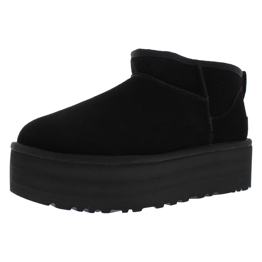 UGG Classic Ultra Mini Platform Boot Suede Womens Shoes Size 11, Color: Black