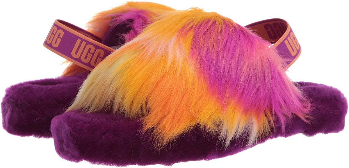 UGG Unisex-Child K Fluff Yeah Slide Tie Dye Slipper Big Kid 8-12 Years 5 Big Kid Berrylicious