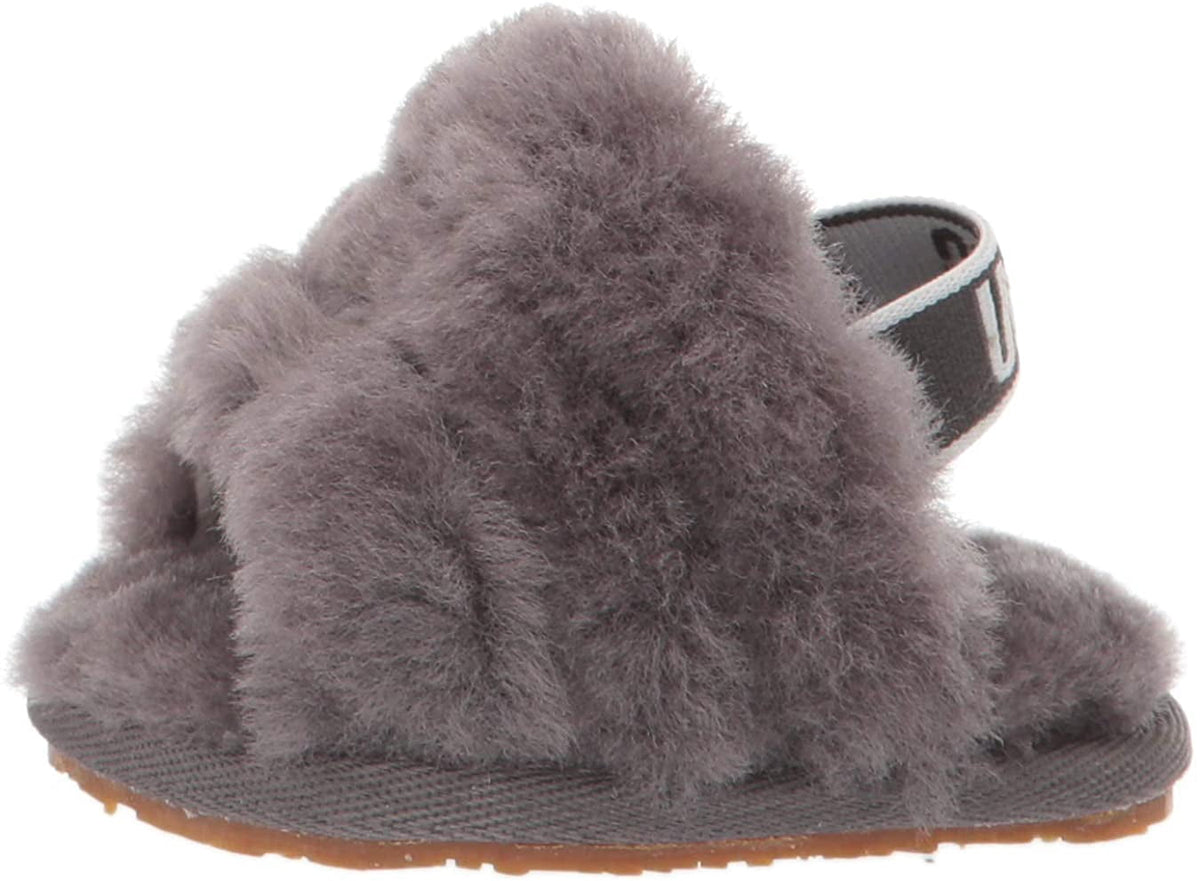 UGG Toddlers' Fluff Yeah Slide in Charcoal, 6 US