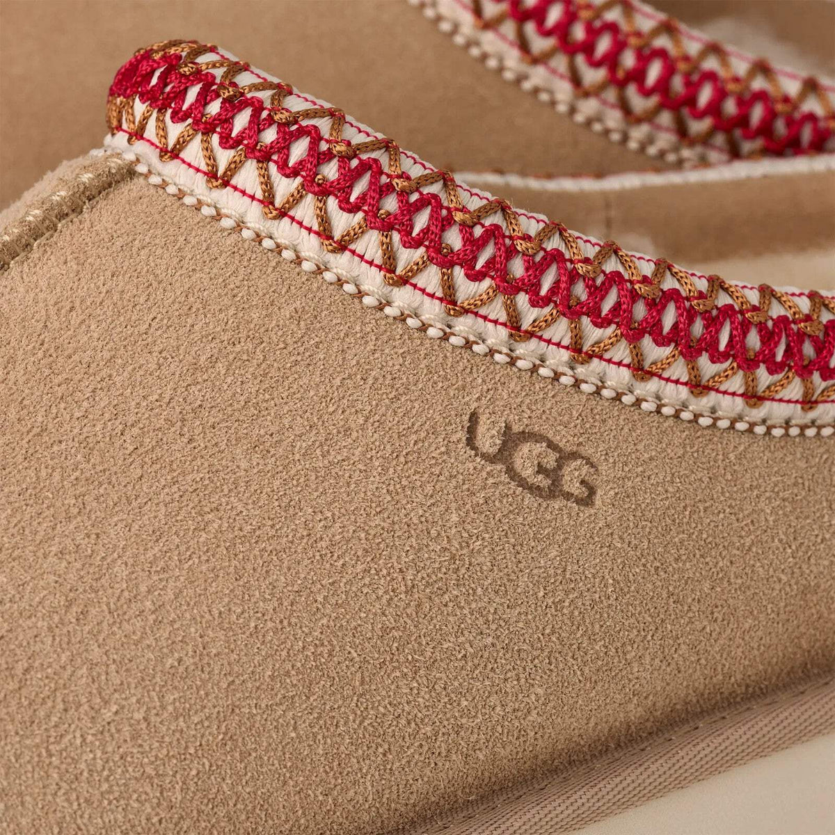 UGG Tasman II 1174470-SDDR Slippers Women's Sand Dark Cherry Suede Slip-On GUG19