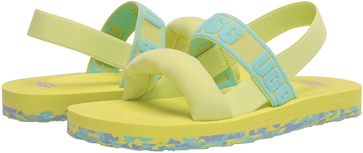 UGG Unisex-Child K Zuma Sling Flat Sandal Big Kid 8-12 Years 6 Big Kid Pollen Paint Swirl