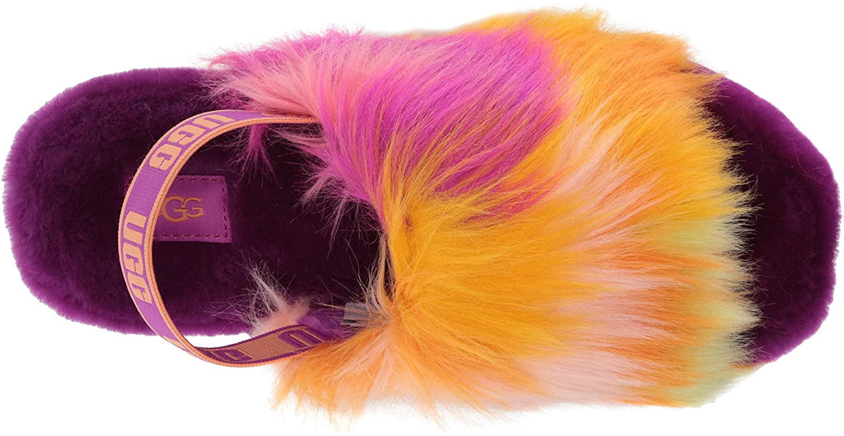 UGG Unisex-Child K Fluff Yeah Slide Tie Dye Slipper Big Kid 8-12 Years 6 Big Kid Berrylicious