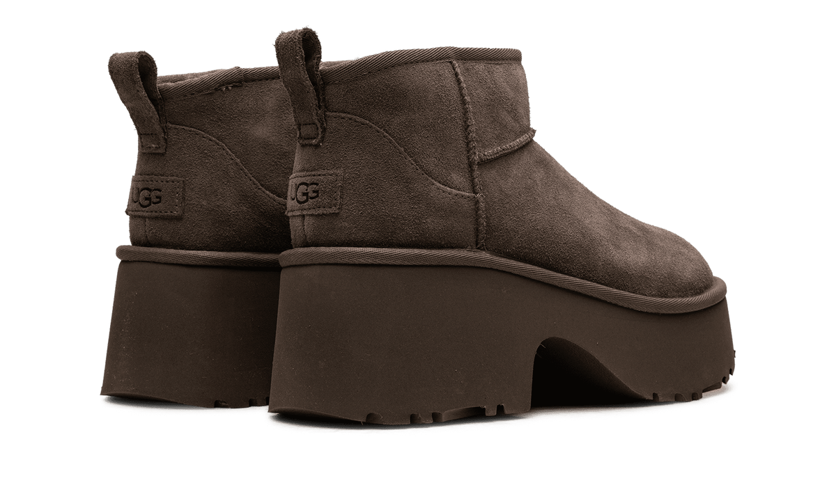 UGG WOMENS Classic Ultra Mini New Heights Boot Womens "Hickory" 1158311 HCK 1158311 HCK from Stadium Goods