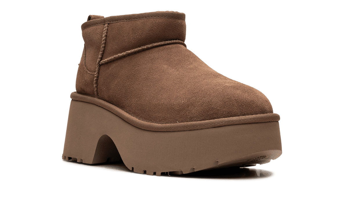 UGG WOMENS Classic Ultra Mini New Heights Boot Womens "Chestnut" 1158311 CHE 1158311 CHE from Stadium Goods